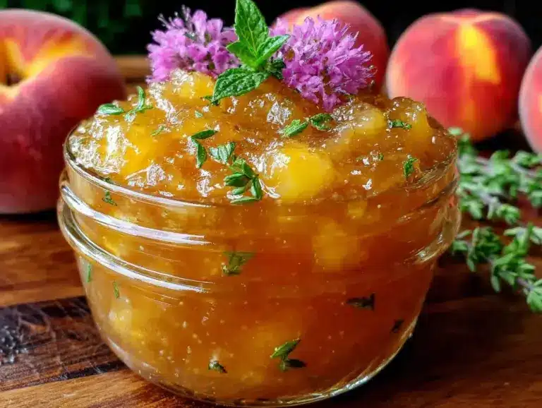 small batch peach jam - featured image