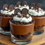 spooky graveyard dirt cup pudding cups - featured image