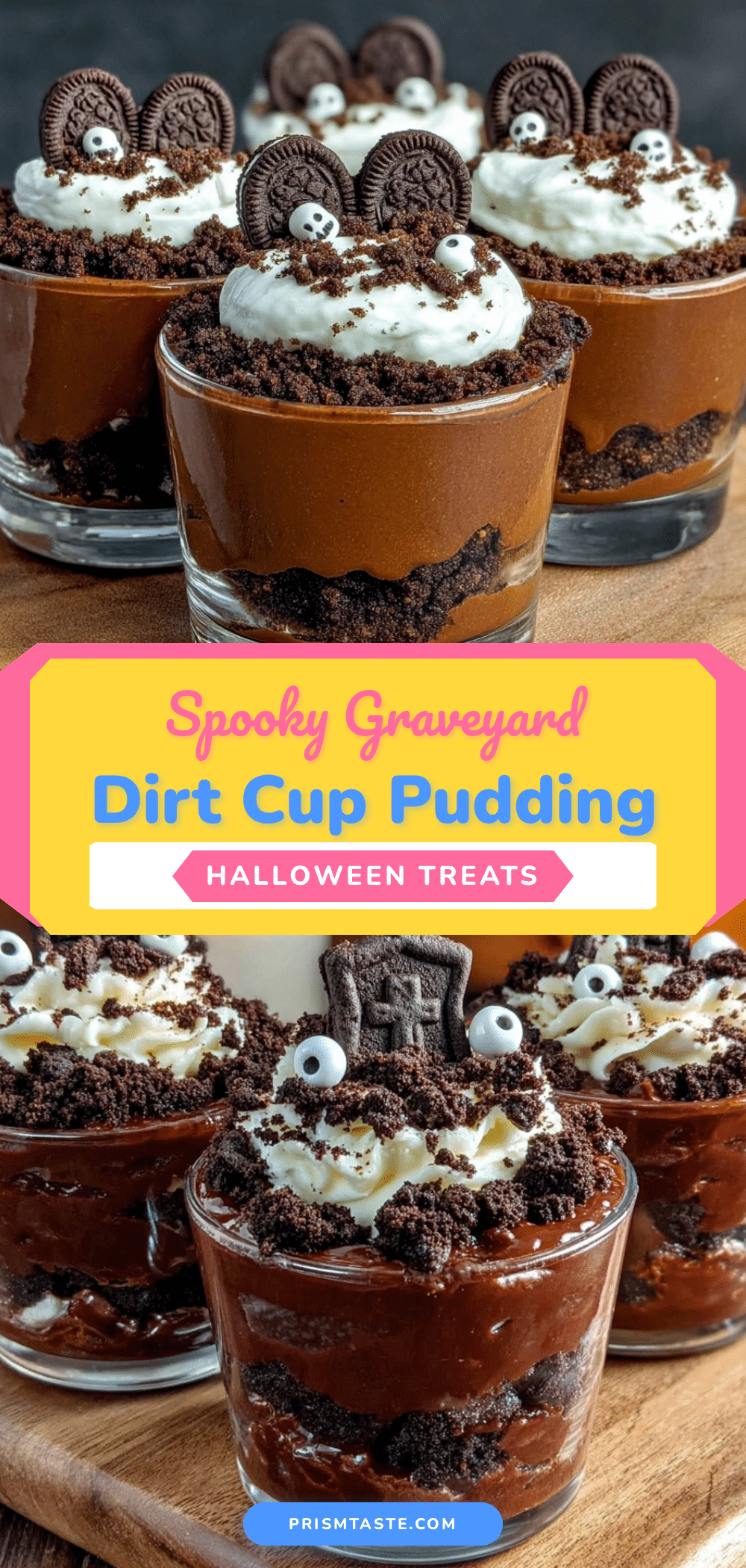 spooky graveyard dirt cup pudding cups recipe