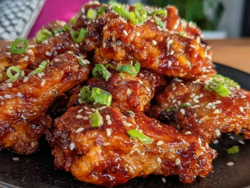sticky honey garlic chicken wings oven-baked - featured image