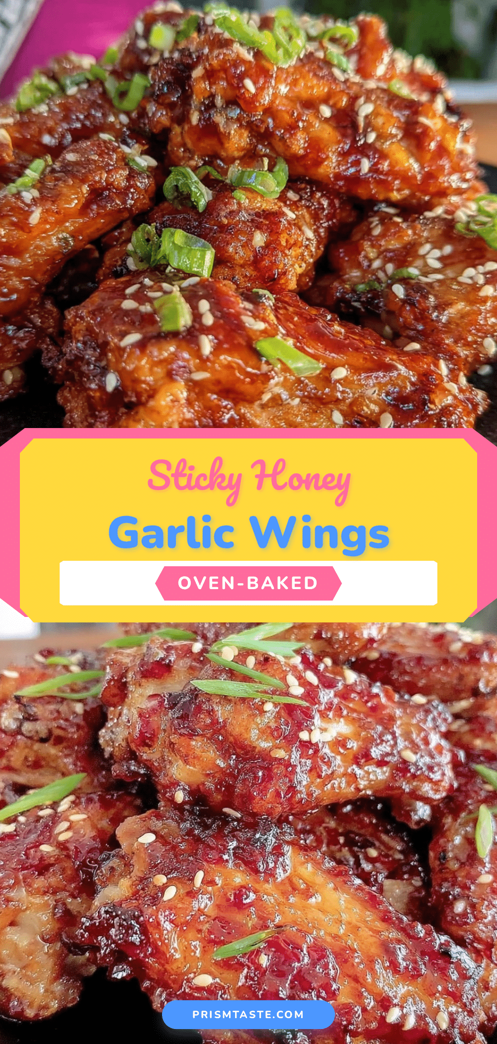 sticky honey garlic chicken wings oven-baked recipe