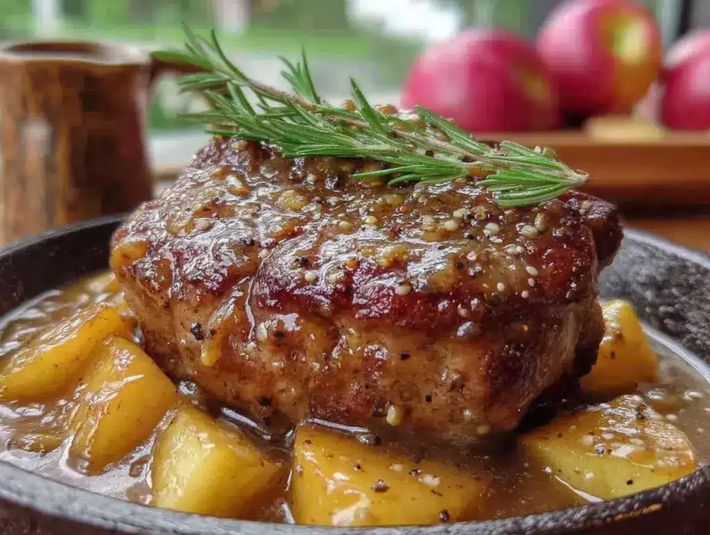 apple cider braised pork chops - featured image
