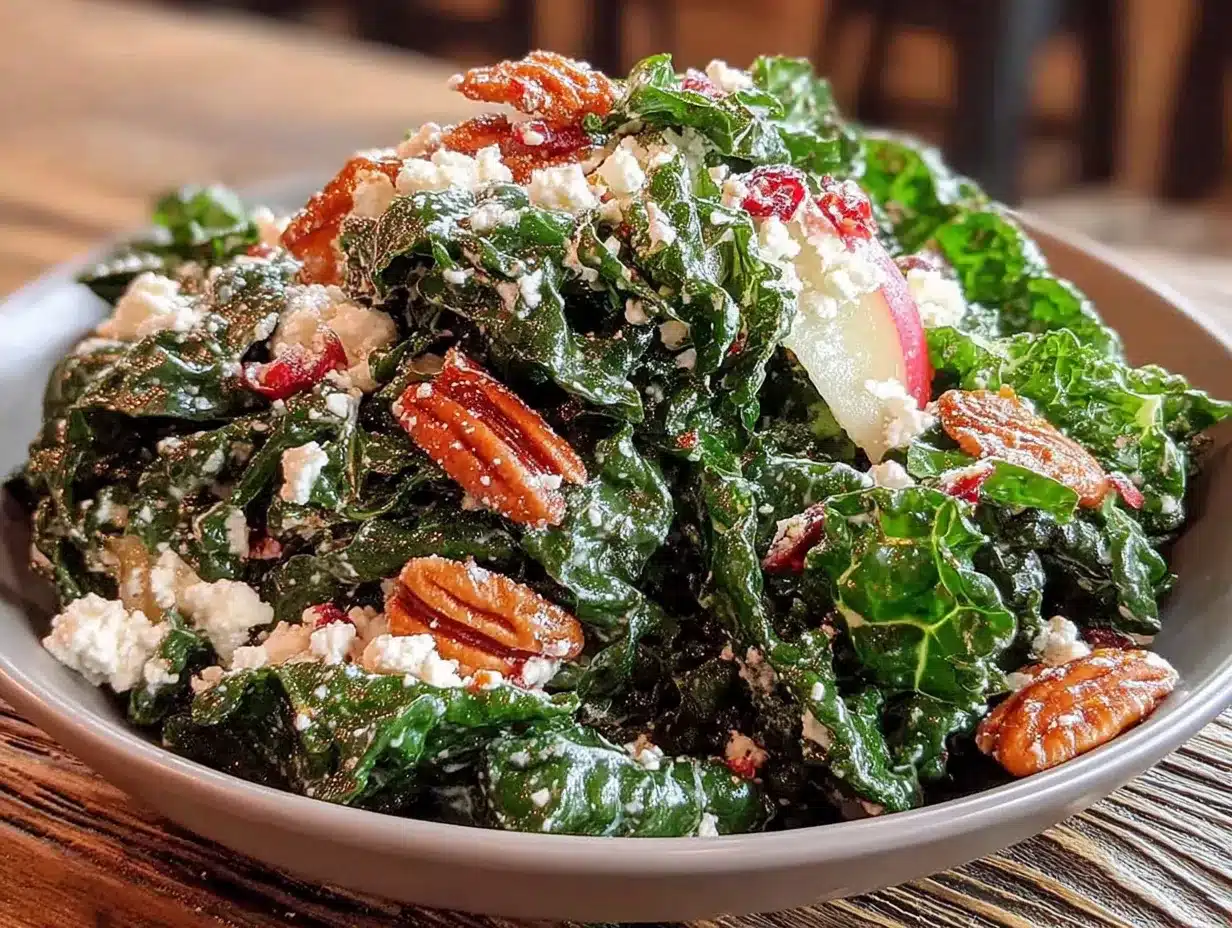 autumn kale salad preparation steps