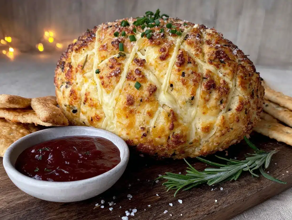 baked football cheese ball preparation steps
