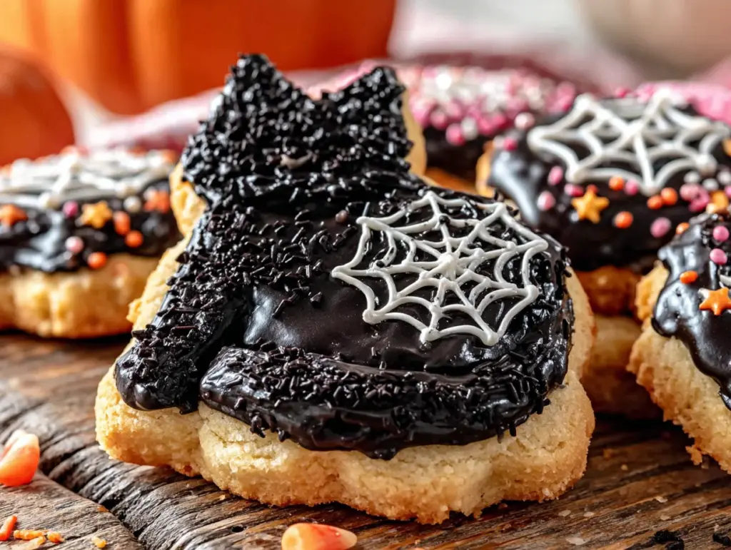 black cat halloween sugar cookies - featured image