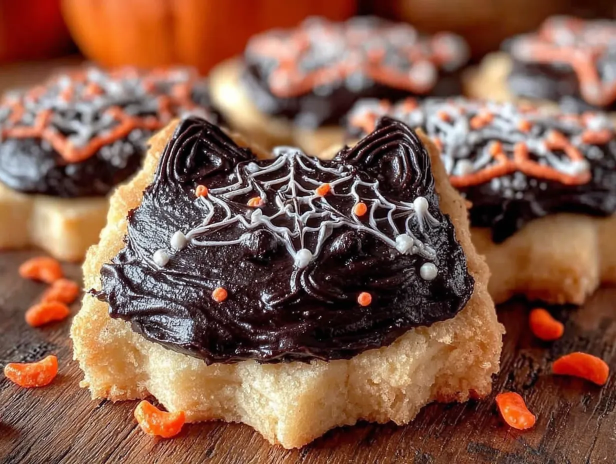 black cat halloween sugar cookies preparation steps