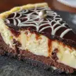 black velvet spider web cheesecake - featured image