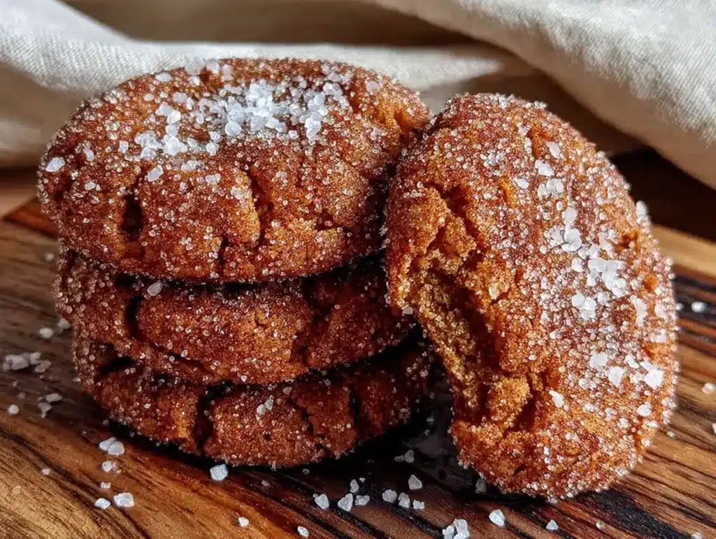 brown butter pumpkin snickerdoodle cookies - featured image