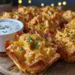 buffalo chicken dip football bites - featured image