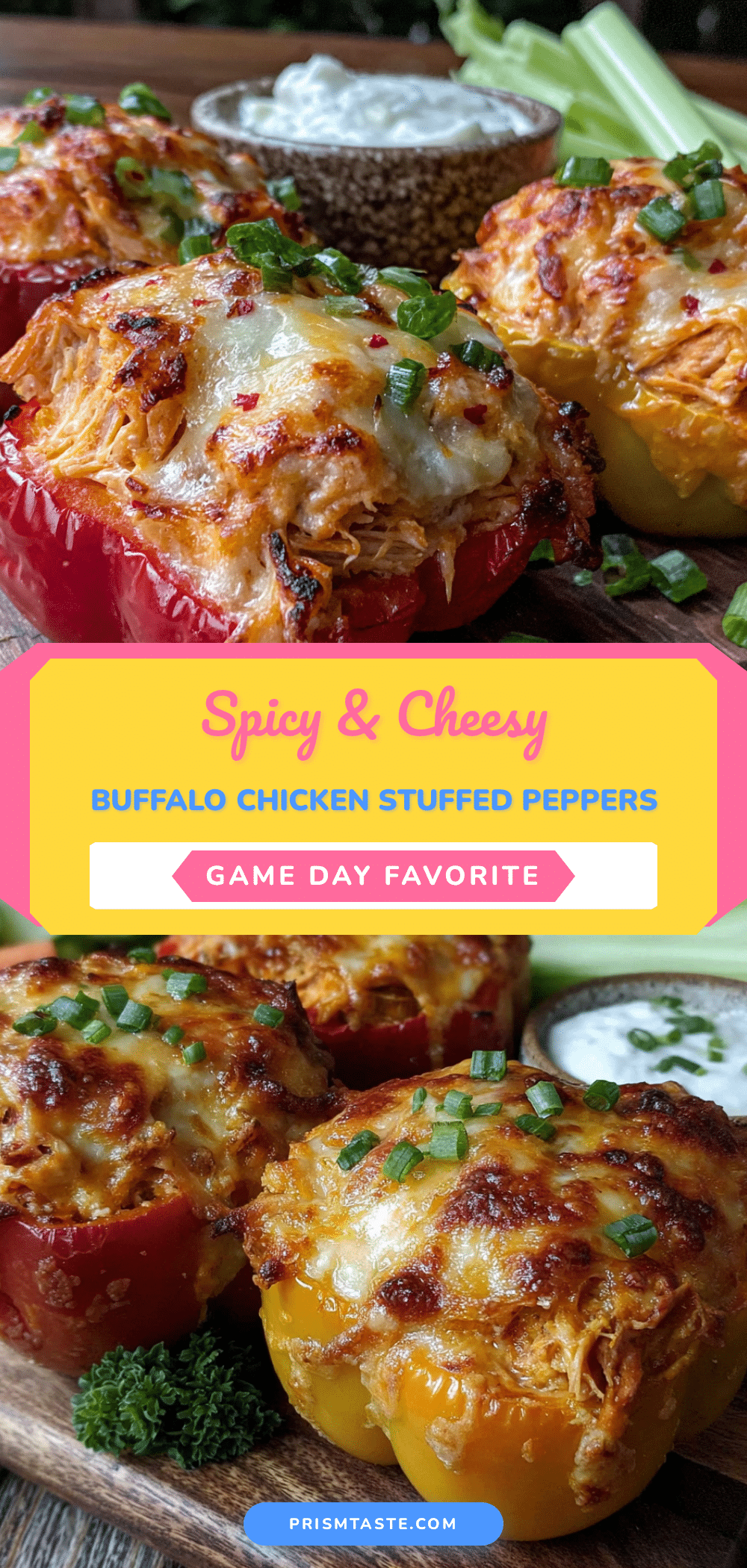 buffalo chicken dip stuffed peppers recipe