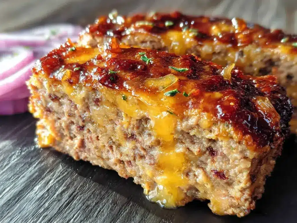 cheesy beef meatloaf - featured image