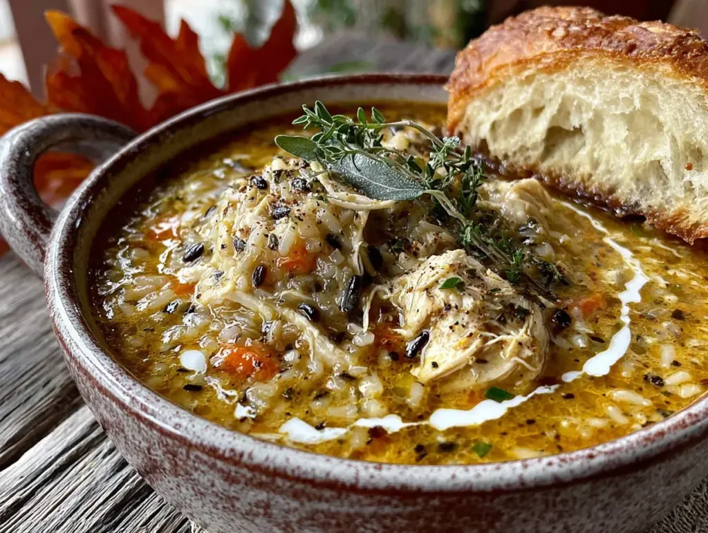 chicken and wild rice fall soup - featured image