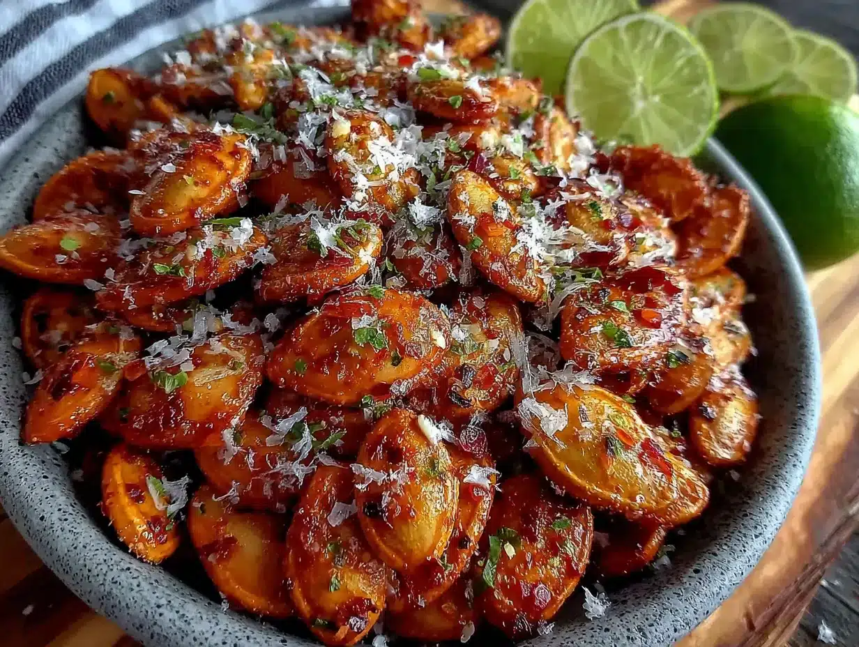 chili lime roasted pumpkin seeds preparation steps