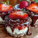 chocolate covered strawberry cheesecake bites - featured image