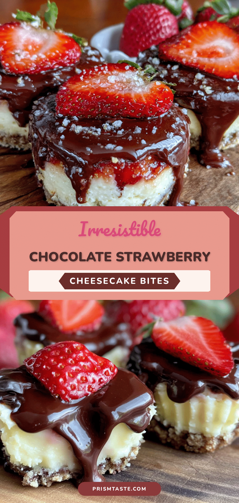chocolate covered strawberry cheesecake bites recipe