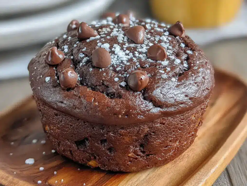 chocolate zucchini muffins - featured image