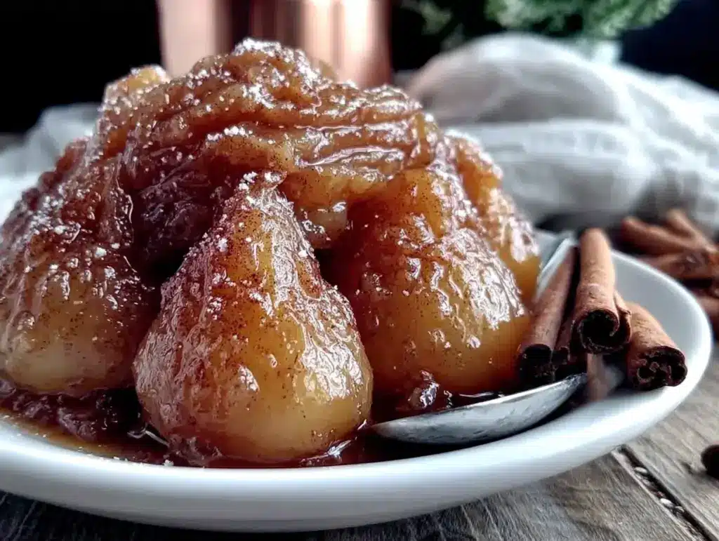cinnamon vanilla pear halves - featured image