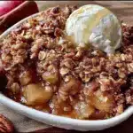 classic apple crisp with brown sugar oat pecan crumble - featured image