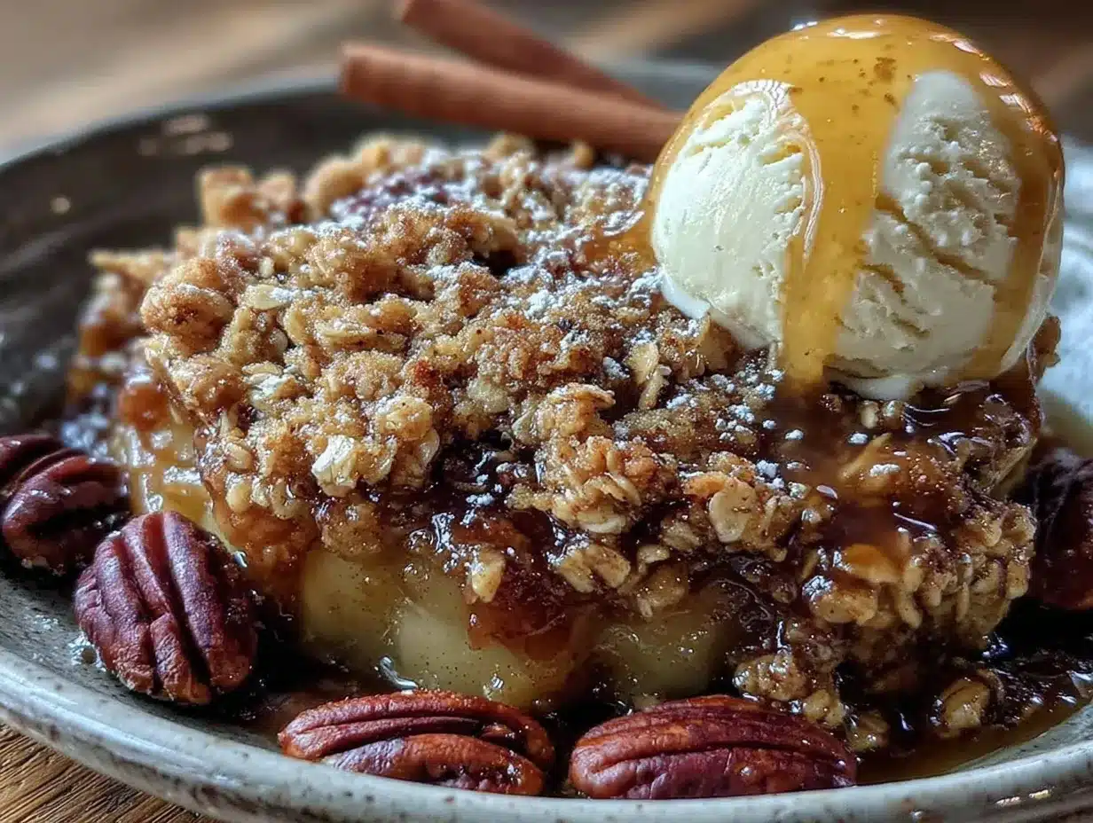 classic apple crisp with brown sugar oat pecan crumble preparation steps