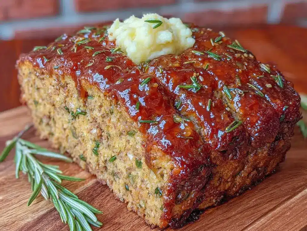 classic old-fashioned meatloaf with brown sugar glaze - featured image