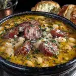 cozy kielbasa and white bean soup - featured image