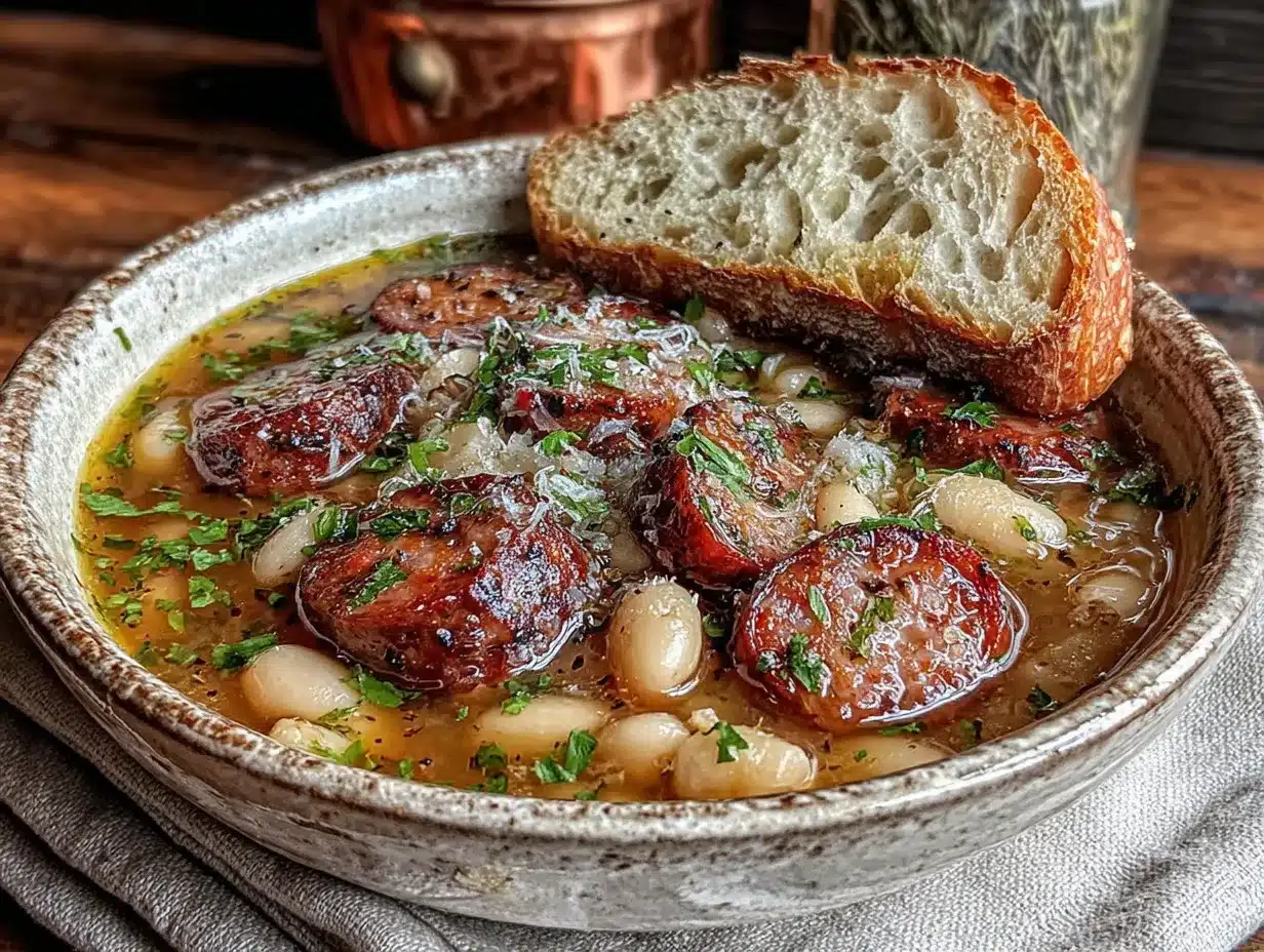 cozy kielbasa and white bean soup preparation steps