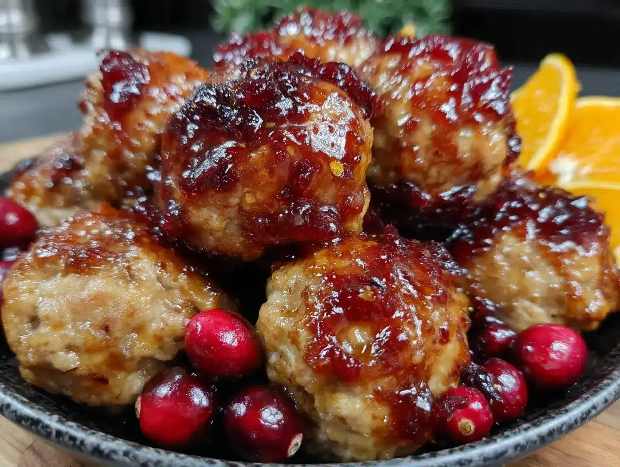 cranberry orange glazed turkey meatballs preparation steps