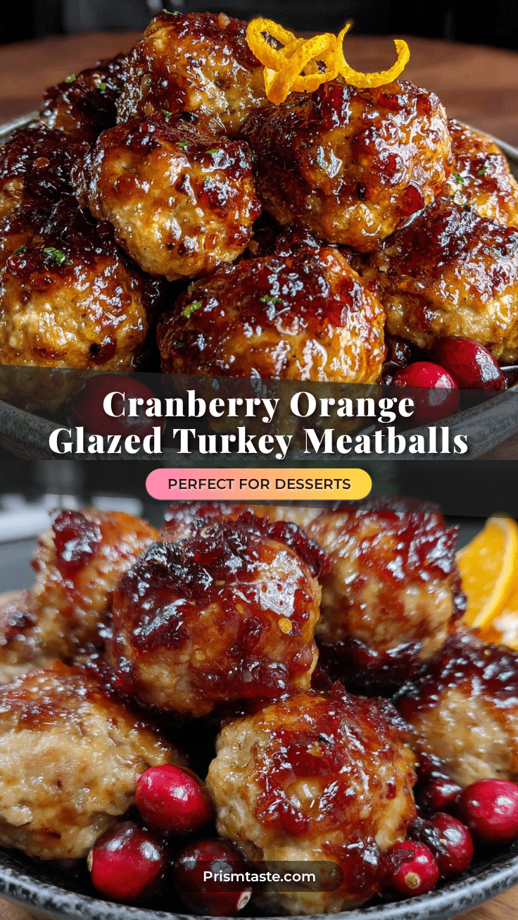cranberry orange glazed turkey meatballs recipe