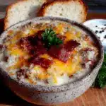 creamy cheeseburger potato soup - featured image