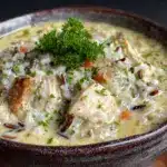 creamy chicken and wild rice soup - featured image