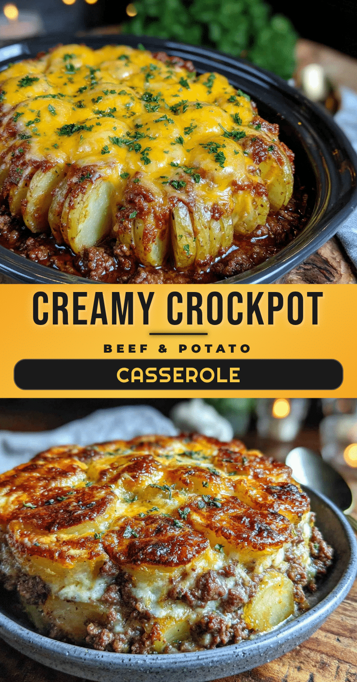 creamy crockpot beef potato casserole recipe