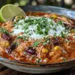 creamy crockpot chicken enchilada soup - featured image