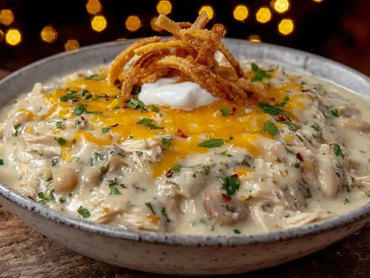 creamy crockpot white chicken chili preparation steps