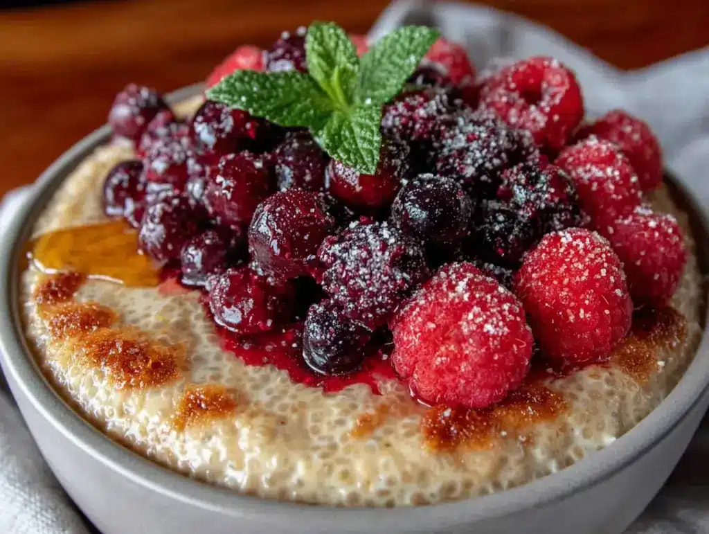 creamy high-fiber overnight chia pudding with berries - featured image