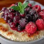 creamy high-fiber overnight chia pudding with berries - featured image
