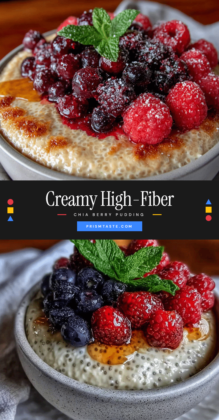 creamy high-fiber overnight chia pudding with berries recipe