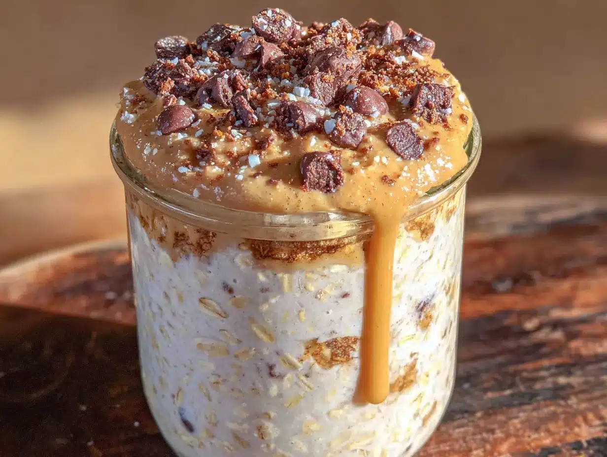 creamy overnight peanut butter chocolate chip oats preparation steps