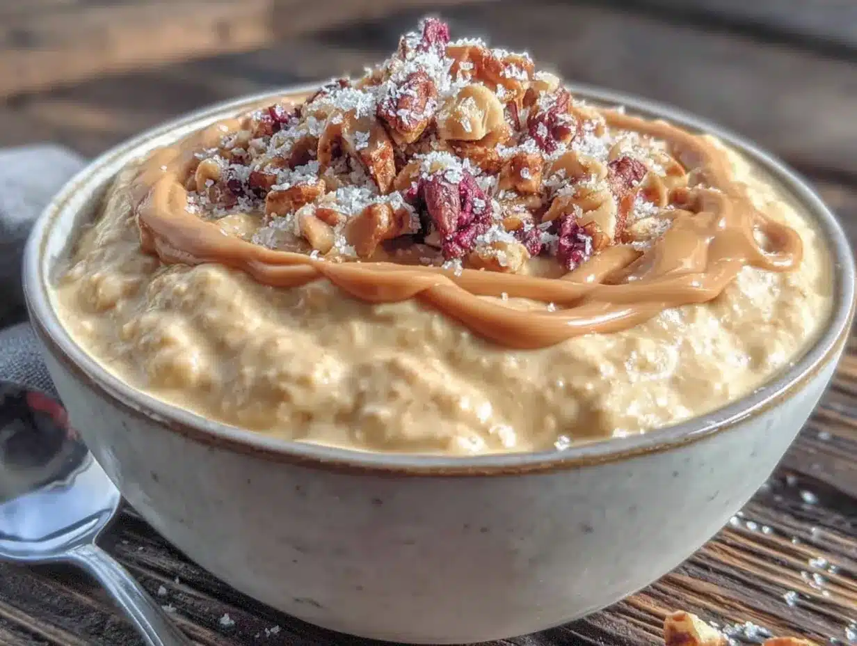 creamy overnight peanut butter protein oats preparation steps