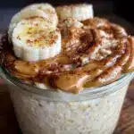 creamy peanut butter banana overnight oats - featured image