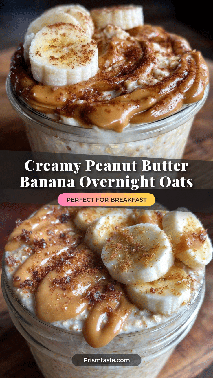 creamy peanut butter banana overnight oats recipe