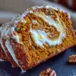 creamy swirled pumpkin bread with cream cheese - featured image