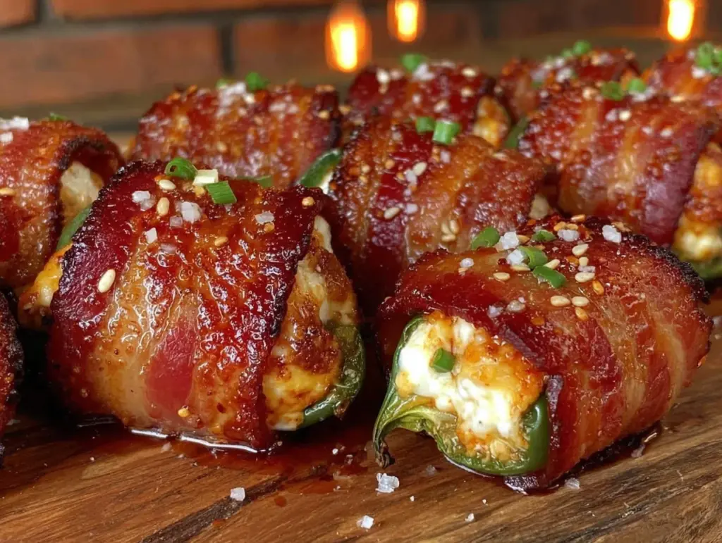 crispy bacon wrapped jalapeno poppers - featured image