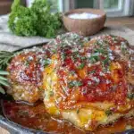 crispy garlic butter chicken thighs - featured image