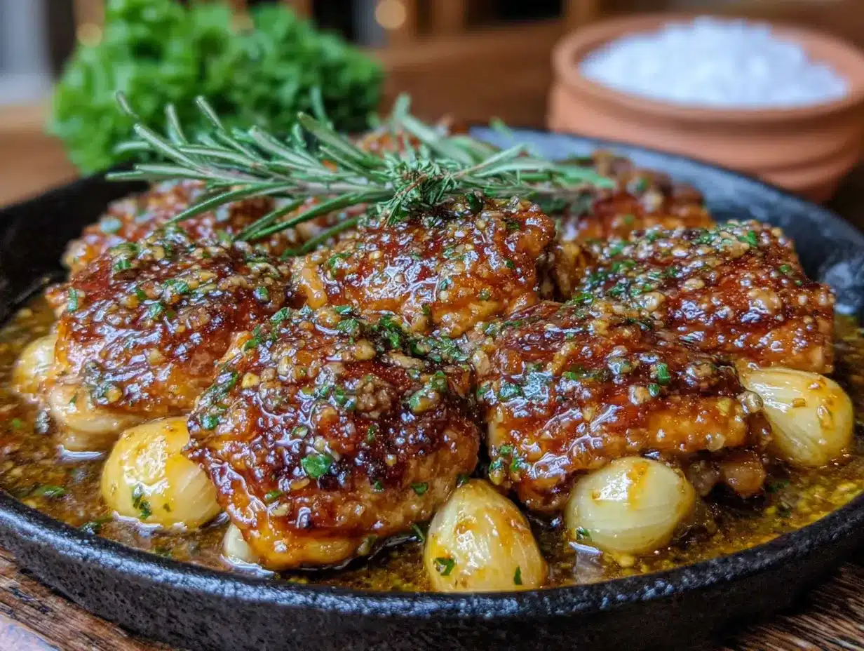 crispy garlic butter chicken thighs preparation steps