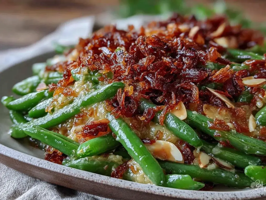 crispy green bean almondine - featured image