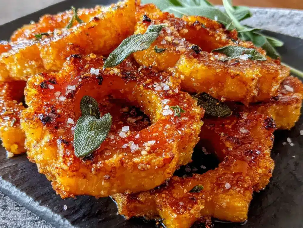 crispy honeynut squash with brown butter - featured image