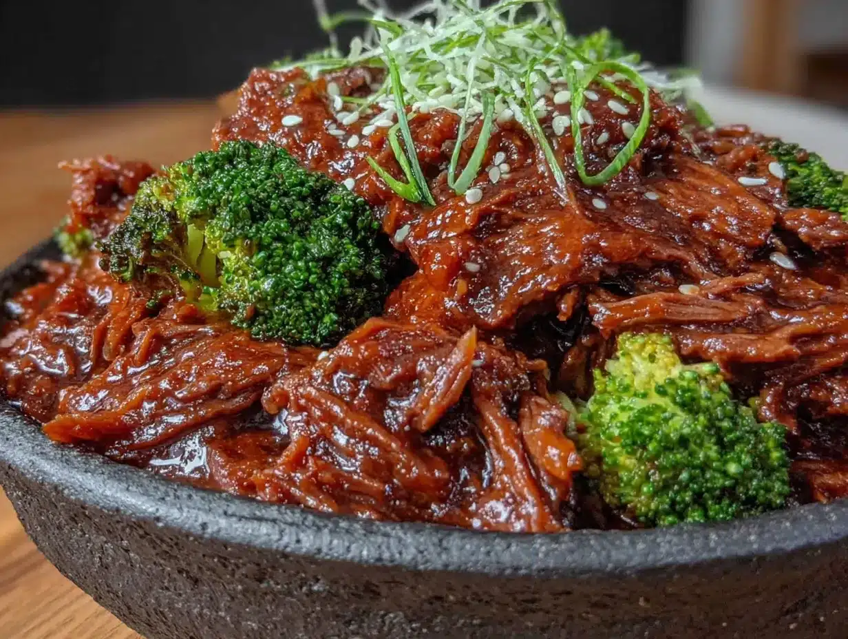 crockpot honey garlic beef and broccoli preparation steps