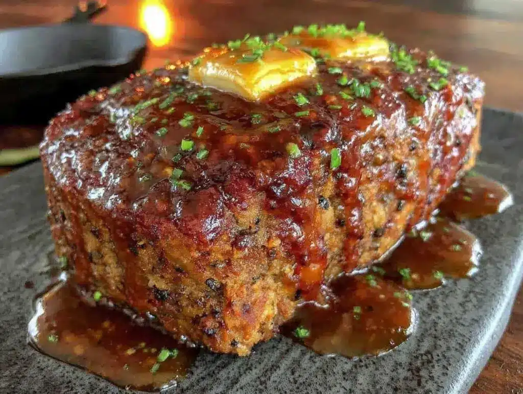crockpot turkey meatloaf with brown sugar glaze - featured image