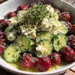 cucumber tomato feta salad - featured image