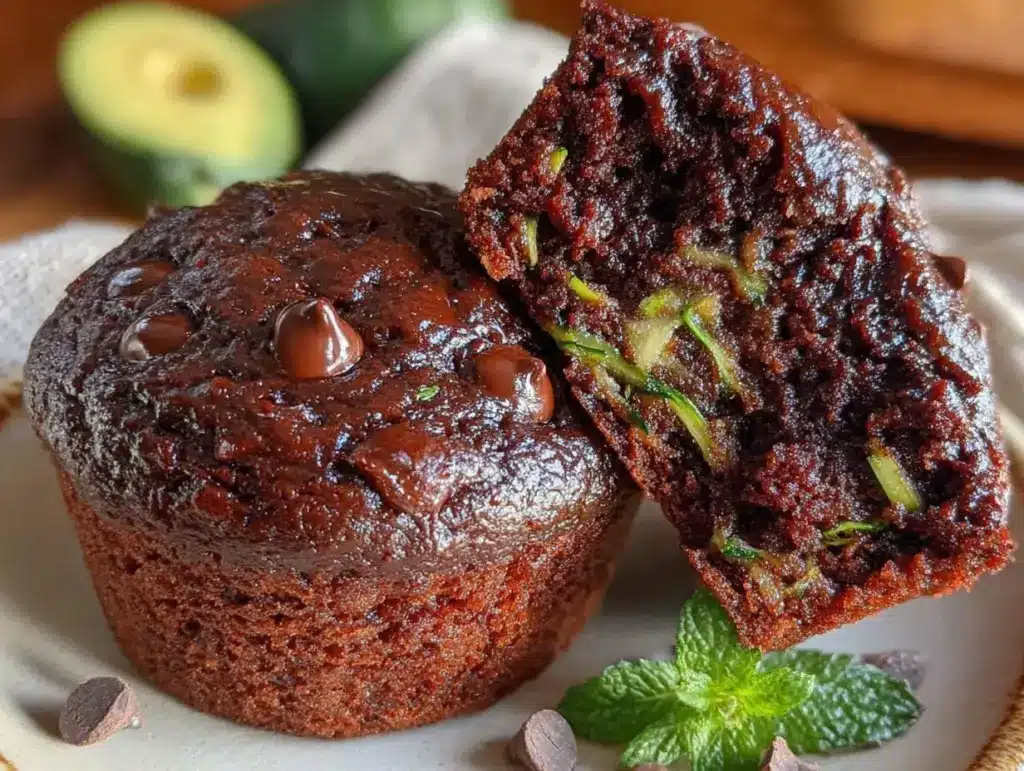 double chocolate zucchini muffins - featured image